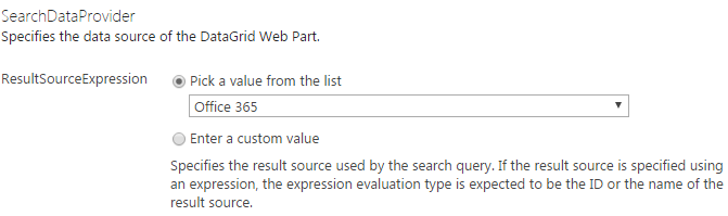 SearchDataProvider configuration