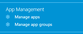 Contextual Actions to manage Apps (visible only to App Administrators)