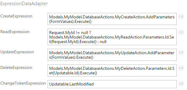 Fully configured ExpressionDataAdapter