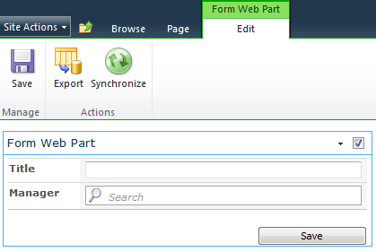 FormWebPart with Ribbon Buttons