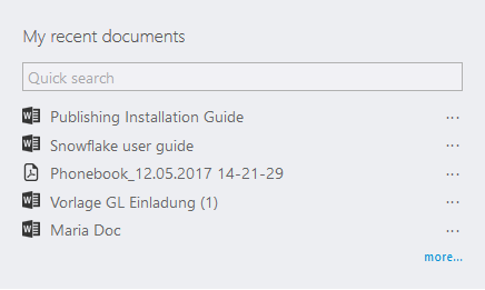 My recent documents